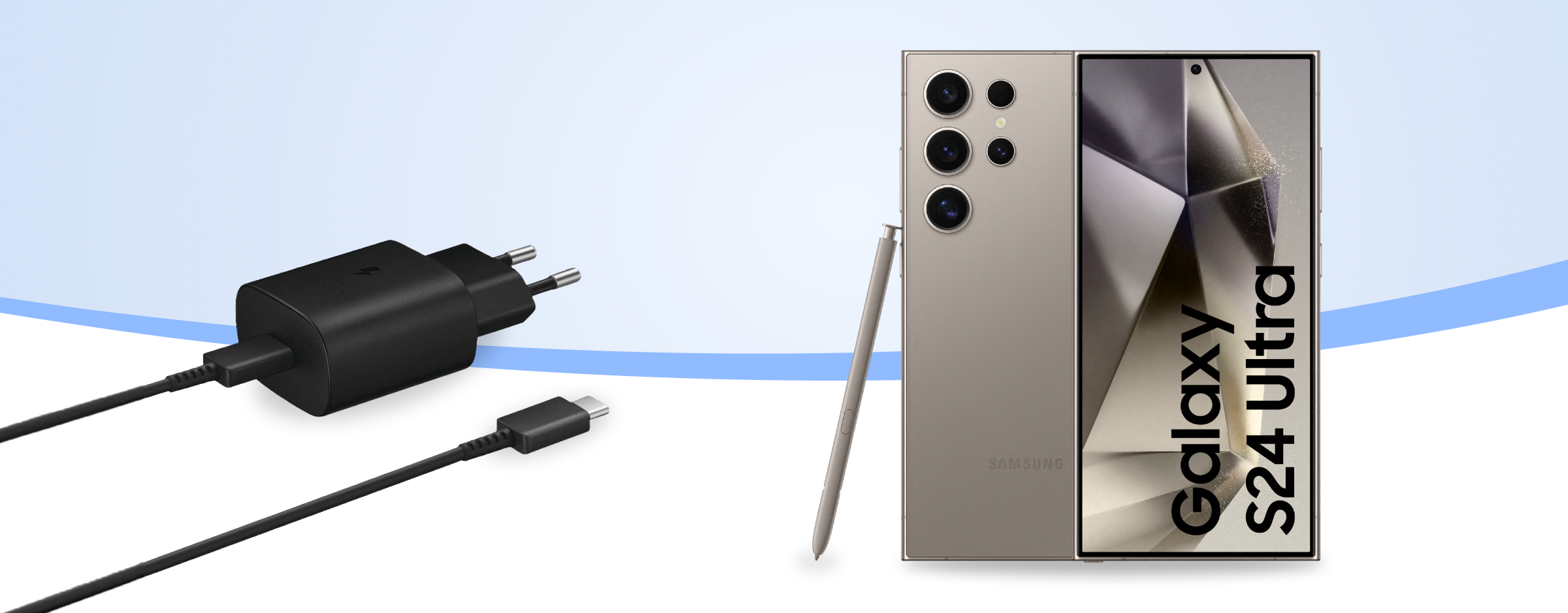 Samsung Galaxy S24 Ultra met oplader