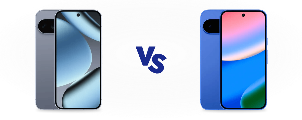 Google Pixel 10 Pro grijs vs Google Pixel 10 blauw