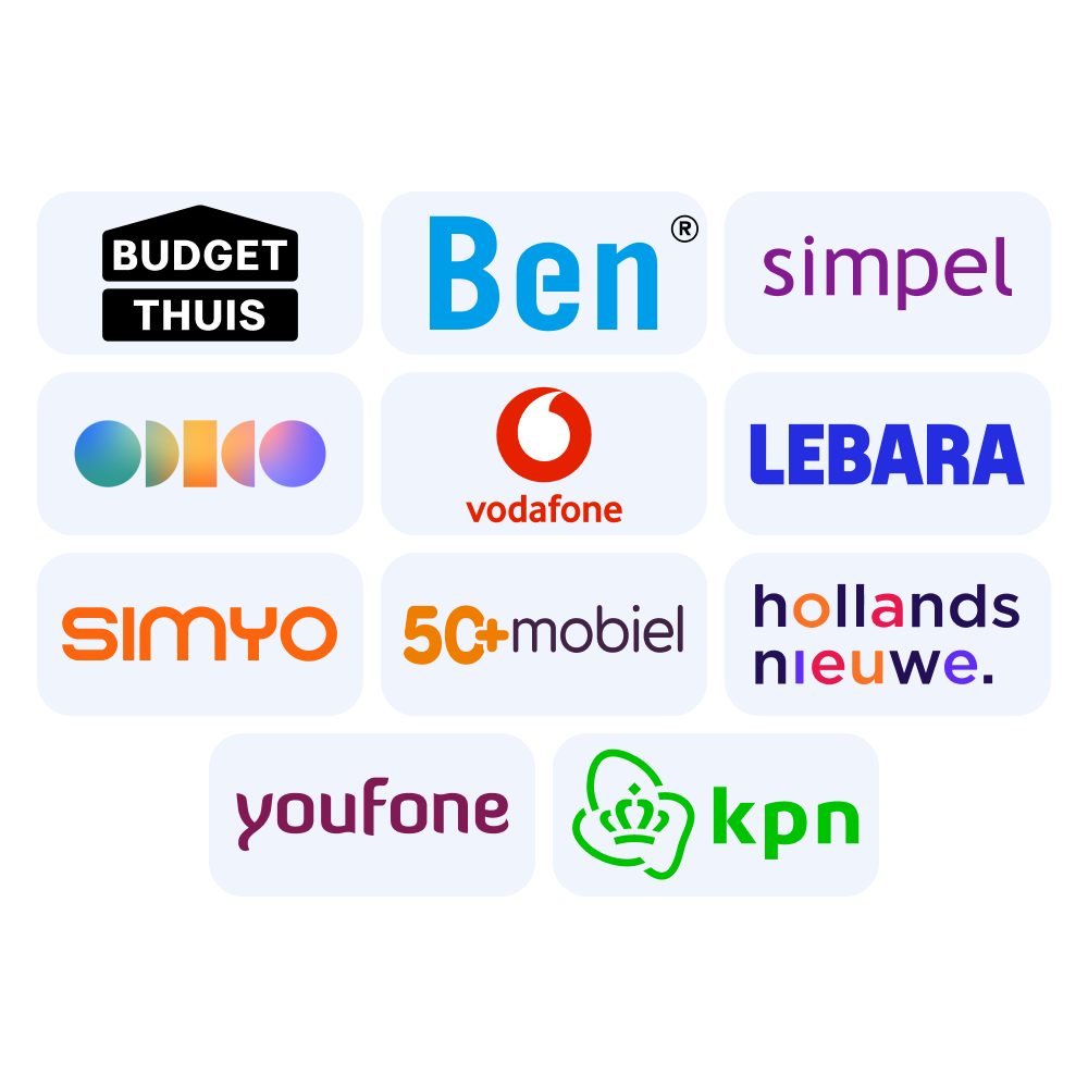 De verschillende providers bij Mobiel.nl