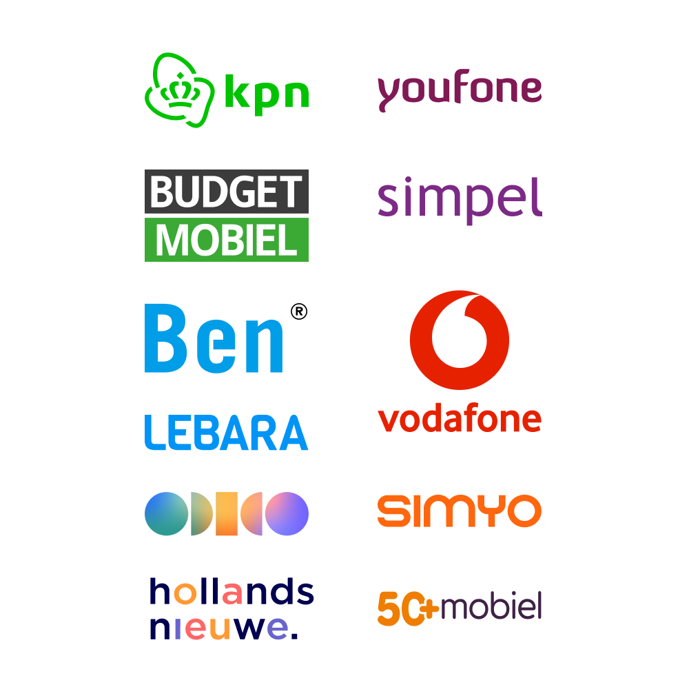 De verschillende providers bij Mobiel.nl